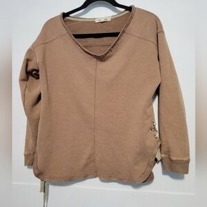 Sydney  V-neck Sweatshirt Pullover Brown Size Small